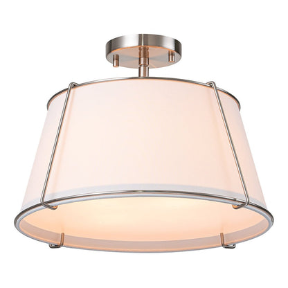 Vesina Linen Drum Semi Flush Mount Ceiling Light