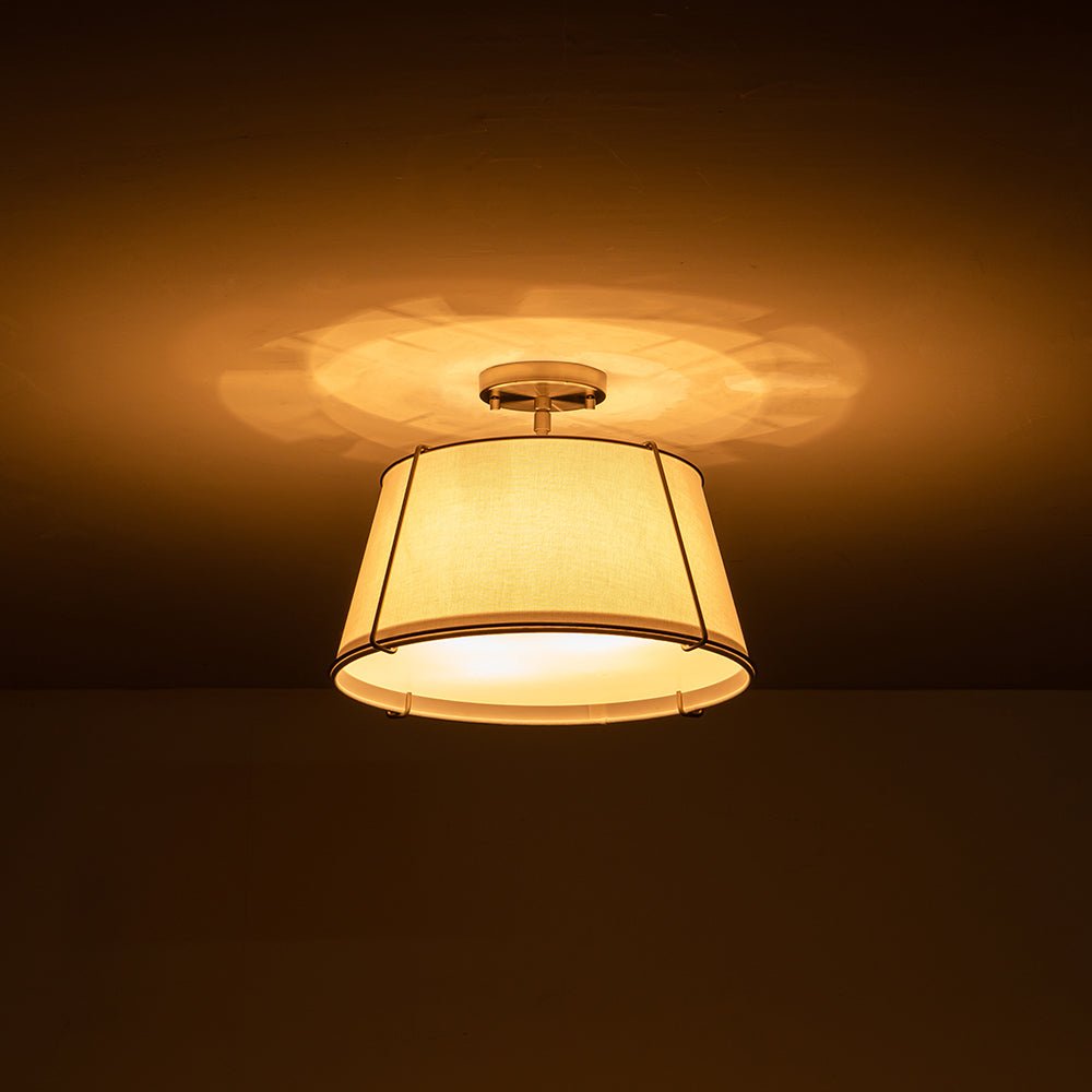 
Vesina Linen Drum Semi Flush Mount Ceiling Light