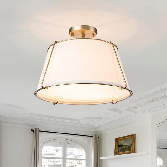 
Vesina Linen Drum Semi Flush Mount Ceiling Light