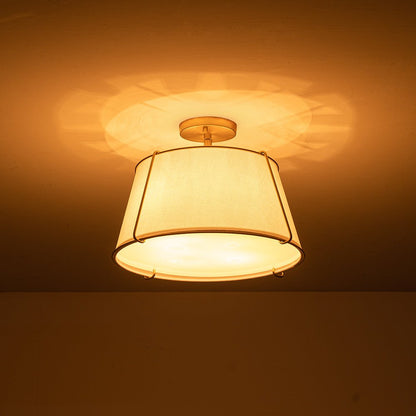 Vesina Linen Drum Semi Flush Mount Ceiling Light