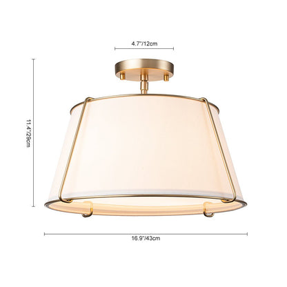 Vesina Linen Drum Semi Flush Mount Ceiling Light