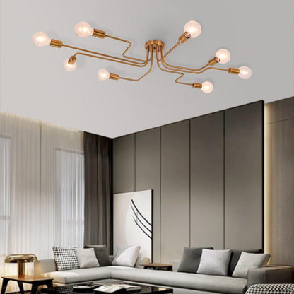 Qvistunix Industrial Sputnik Semi Flush Ceiling Light
